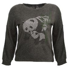 Suéter Plus Size Estampa De Panda Em Tachas Suéter Plus Size Estampa De Panda Em Tachas