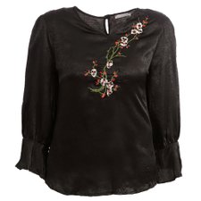 Blusa Plus Size De Veludo Com Patch Bordado Blusa Plus Size De Veludo Com Patch Bordado