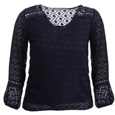 Blusa Plus Size Rendada Com Manga Transparente Blusa Plus Size Rendada Com Manga Transparente