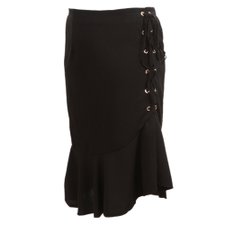 Saia Trompete Plus Size Com Detalhe Trançado Lateral Saia Trompete Plus Size Com Detalhe Trançado Lateral