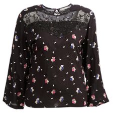 Blusa Plus Size Estampa Animal Com Decote Bordado Blusa Plus Size Estampa Animal Com Decote Bordado
