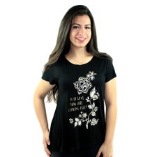 Blusa Estampada Manga Curta Blusa Estampada Manga Curta