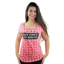 Blusa Estampada Manga Curta Blusa Estampada Manga Curta