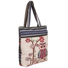 Bolsa Sacola Com Estampa De Coruja Bolsa Sacola Com Estampa De Coruja