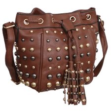Bolsa Saco De Luxo Transversal Com Tachas E Tassel Bolsa Saco De Luxo Transversal Com Tachas E Tassel