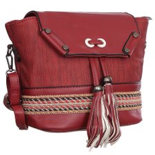 Bolsa Mochila Com Detalhes Em Fitas Metálicas E Tassel Bolsa Mochila Com Detalhes Em Fitas Metálicas E Tassel