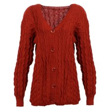 Casaco Tricot Com Fecho De Botão (Único) Casaco Tricot Com Fecho De Botão (Único)
