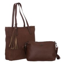 Kit 2 Bolsas Feminina De Ombro + Transversal Detalhes Trançados E Tassel Kit 2 Bolsas Feminina De Ombro + Transversal Detalhes Trançados E Tassel
