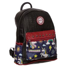 Mochila Feminina Com Tachas E Estampa De Unicórnio Mochila Feminina Com Tachas E Estampa De Unicórnio