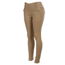 Calça Cotton Jeans Cintura Alta Zíper e Botões Decorativos Calça Cotton Jeans Cintura Alta Zíper e Botões Decorativos