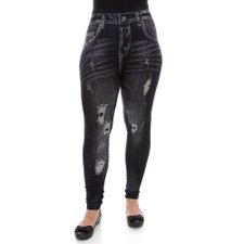 Calça Legging Fake Jeans Feminina Calça Legging Fake Jeans Feminina