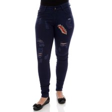 Calça Jeans Feminina Destroyed Com Patch Calça Jeans Feminina Destroyed Com Patch
