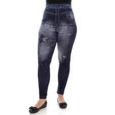 Calça Feminina Jeans Fake Destroyed Calça Feminina Jeans Fake Destroyed
