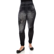 Calça Feminina Jeans Fake Destroyed Calça Feminina Jeans Fake Destroyed