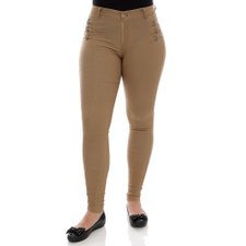 Calça Jeans Feminina Com Fitas Metálicas Calça Jeans Feminina Com Fitas Metálicas