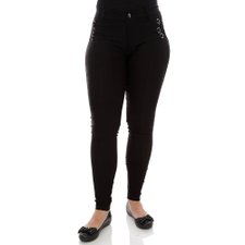 Calça Jeans Feminina Com Fitas Metálicas Calça Jeans Feminina Com Fitas Metálicas