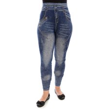 Calça Feminina Jeans Fake Cintura Modeladora Calça Feminina Jeans Fake Cintura Modeladora