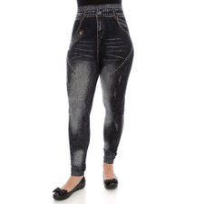 Calça Feminina Jeans Fake Cintura Modeladora Calça Feminina Jeans Fake Cintura Modeladora