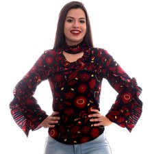 Camisa Com Babado Manga Longa Camisa Com Babado Manga Longa