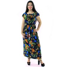 Vestido Longo Babado Tecido Soltinho Vestido Longo Babado Tecido Soltinho
