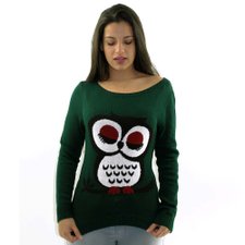 Suéter Verde De Tricot Com Estampa Animal Suéter Verde De Tricot Com Estampa Animal