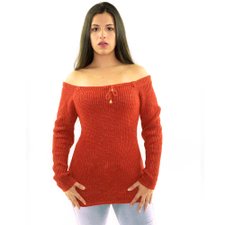 Blusa De Tricot Metálico Com Amarração Blusa De Tricot Metálico Com Amarração
