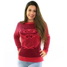 Suéter Rosa De Linho Estampa Animal Com Mosaíco Suéter Rosa De Linho Estampa Animal Com Mosaíco