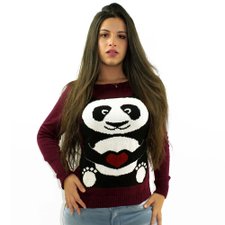 Suéter Roxo Manga Longa Estampado Suéter Roxo Manga Longa Estampado