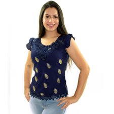 Blusa new arrivals azul metalico