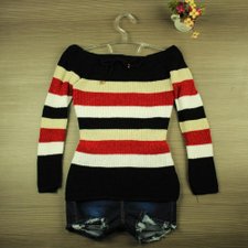 Blusa Preta Tricot Lã Listrada Ombro A Ombro Blusa Preta Tricot Lã Listrada Ombro A Ombro