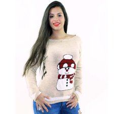 Blusa Bege Manga Longa Estampa Frontal Blusa Bege Manga Longa Estampa Frontal