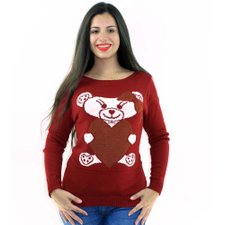 Blusa Feminina Vermelha Manga Longa De Tricot Blusa Feminina Vermelha Manga Longa De Tricot