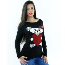 Blusa Feminina Preta Manga Longa De Tricot Blusa Feminina Preta Manga Longa De Tricot