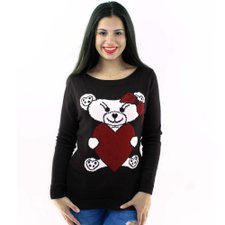 Blusa Café Manga Longa De Tricot Blusa Café Manga Longa De Tricot
