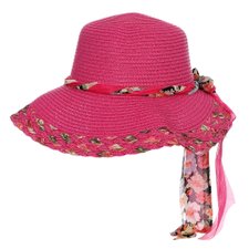 Chápeu Pink Praia Trançado Com Laço Floral Chápeu Pink Praia Trançado Com Laço Floral