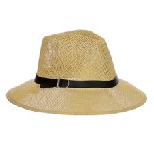 Chápeu Bege Feminino De Praia Vazado Com Faixa Chápeu Bege Feminino De Praia Vazado Com Faixa