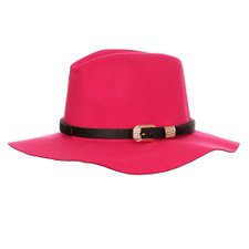 Chápeu Floppy Rosa Com Faixa Decorativa Metálica Chápeu Floppy Rosa Com Faixa Decorativa Metálica