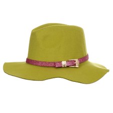 Chápeu Floppy Verde Com Faixa Decorativa Metálica Chápeu Floppy Verde Com Faixa Decorativa Metálica