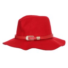 Chápeu Floppy Vermelho Com Faixa Decorativa Metálica Chápeu Floppy Vermelho Com Faixa Decorativa Metálica