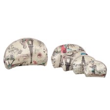 Kit Com 5 Necessaires Branca Estampada Kit Com 5 Necessaires Branca Estampada