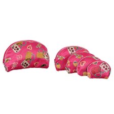 Kit Com 5 Necessaires Pink Estampada Kit Com 5 Necessaires Pink Estampada