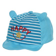 Boné Azul Claro Infantil Com Orelhas De Ursinho Boné Azul Claro Infantil Com Orelhas De Ursinho