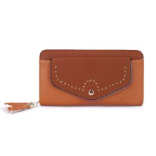 Carteira Feminina Lisa Com Tassel E Tachas Carteira Feminina Lisa Com Tassel E Tachas