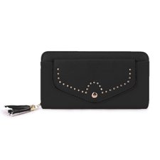 Carteira Feminina Lisa Com Tassel E Tachas Carteira Feminina Lisa Com Tassel E Tachas