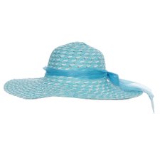 Chapéu De Praia Floppy Azul Claro Com Laço Chapéu De Praia Floppy Azul Claro Com Laço