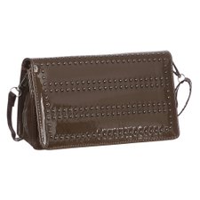 Bolsa Carteira Tiracolo Verniz Com Tachas E Alça Transversal Bolsa Carteira Tiracolo Verniz Com Tachas E Alça Transversal