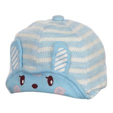 Boné Infantil Azul Claro Listrado De Ursinho Com Orelhas Boné Infantil Azul Claro Listrado De Ursinho Com Orelhas