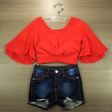 Cropped Vermelho Feminino Com Amarração Nas Costas (Tamanho Único) Cropped Vermelho Feminino Com Amarração Nas Costas (Tamanho Único)
