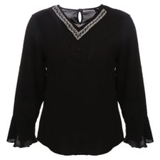 Blusa Feminina Plus Size Decote Bordado Blusa Feminina Plus Size Decote Bordado
