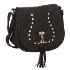 Bolsa Transversal Alto Relevo Feminina Com Tachas E Tassel Bolsa Transversal Alto Relevo Feminina Com Tachas E Tassel